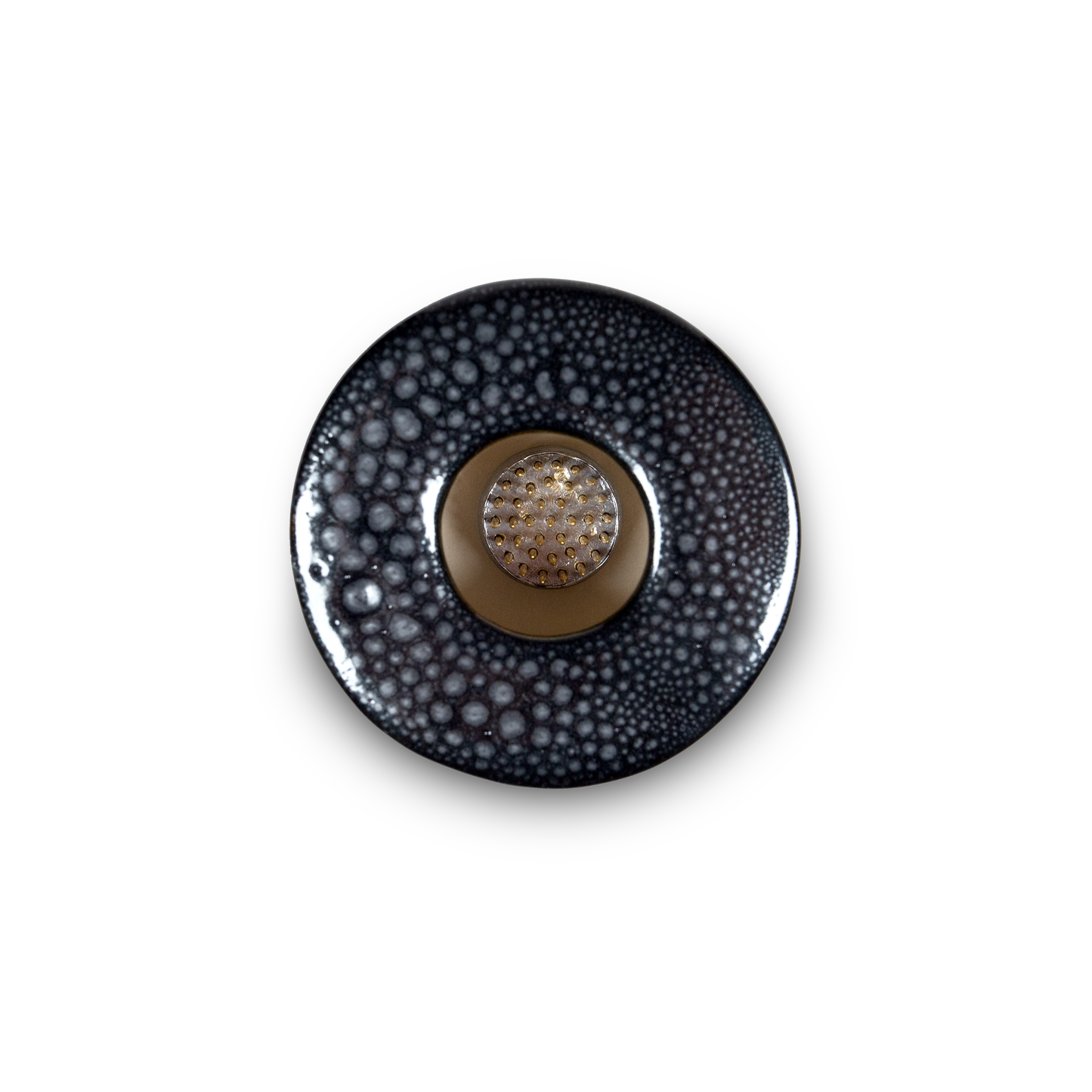 Small Black Obsidian Ceramic Ikebana Vase