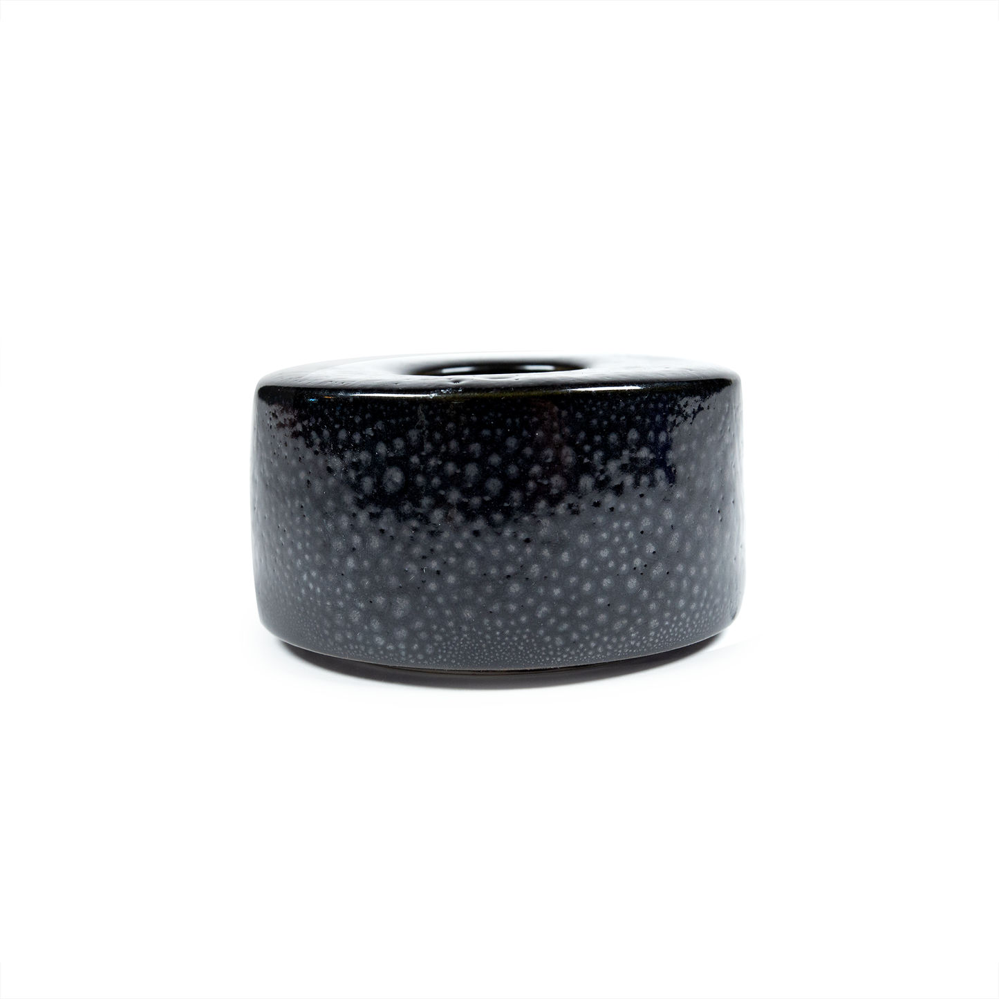Small Black Obsidian Ceramic Ikebana Vase