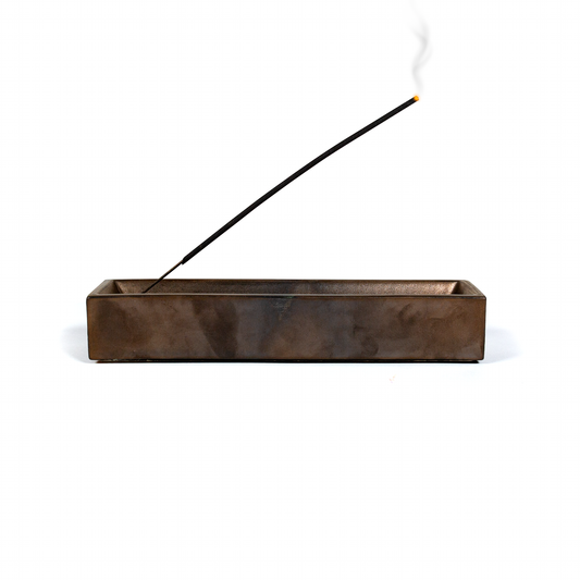 Patinated Brass Ceramic Incense Holder