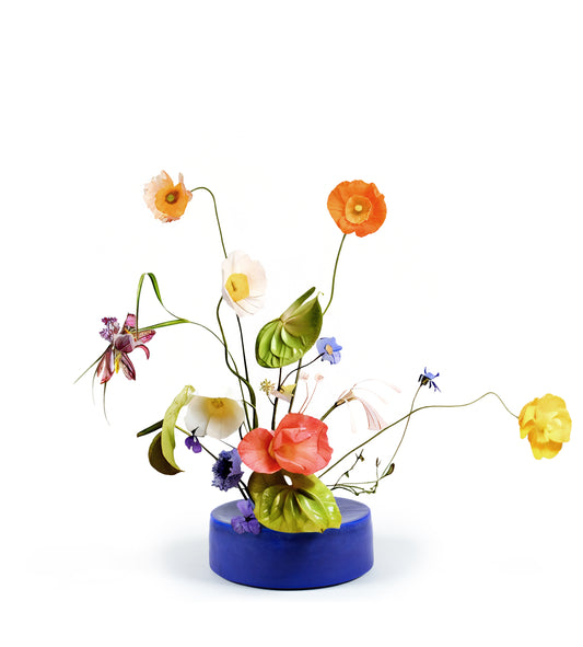 Ikebana Vase in Cobalt Blue