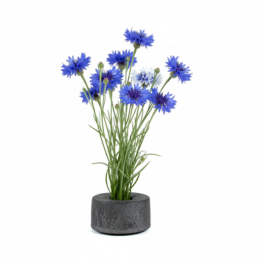 Small Silver Ore Ceramic Ikebana Vase