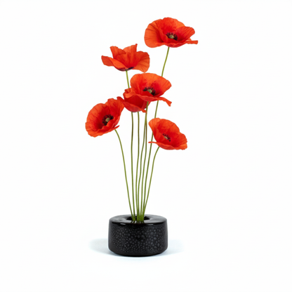 Small Black Obsidian Ceramic Ikebana Vase