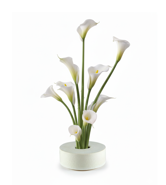 Ikebana Vase in White Quartz